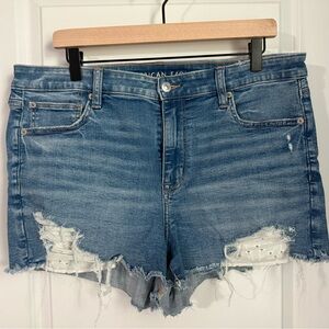 American Eagle Outfitters Distressed Blue Jean Shorts